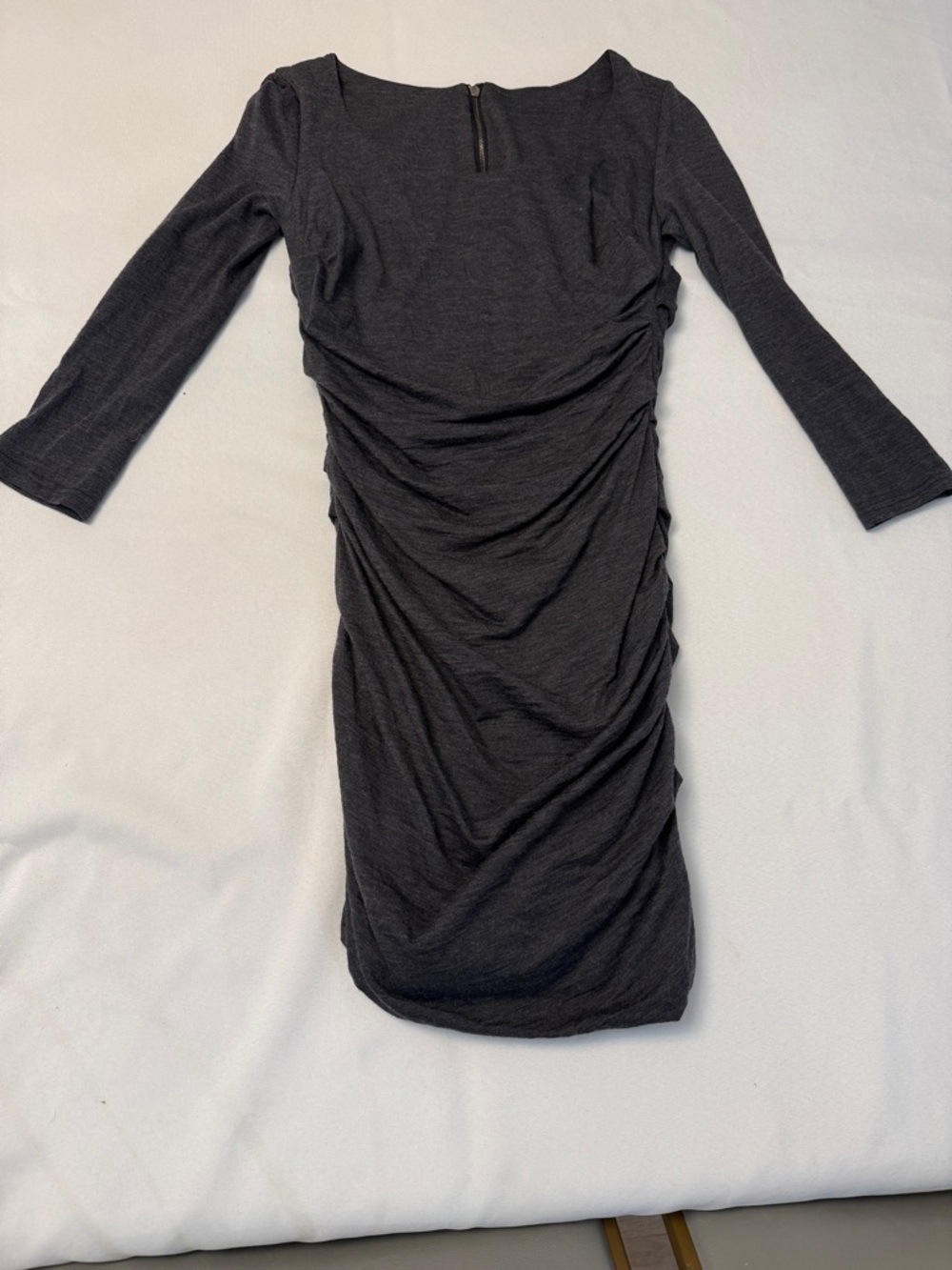 Dolce & Gabbana Charcoal Ruched Sheath Dress - Women's